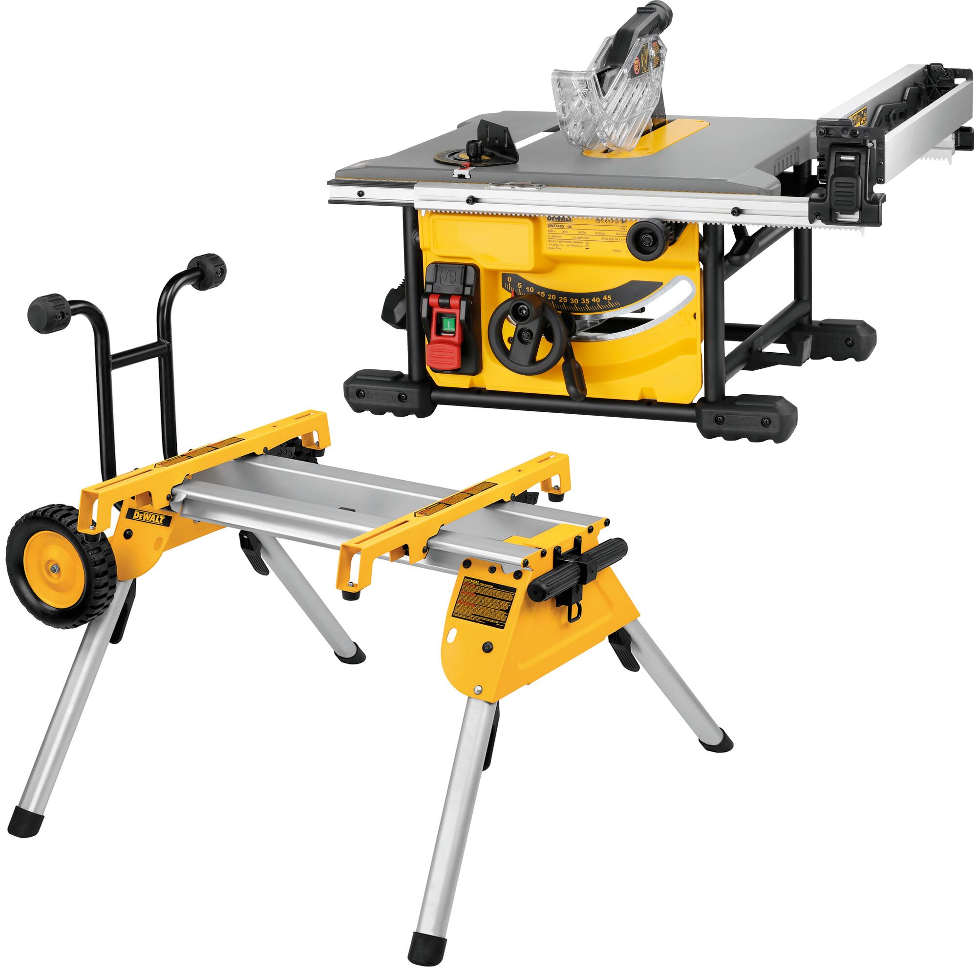 Dewalt DWE7485RS asztali körfűrész állvánnyal termék fő termékképe